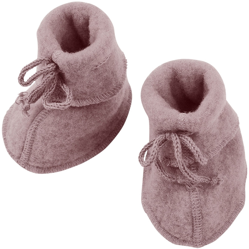 Engel Baby Booties With Ribbon Rosewood