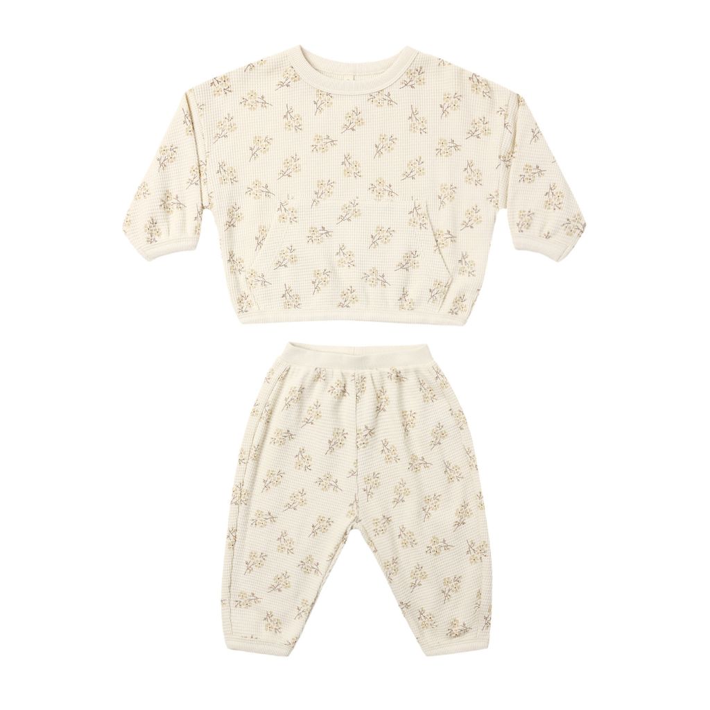 Quincy Mae Waffle Slouch Set Meadow