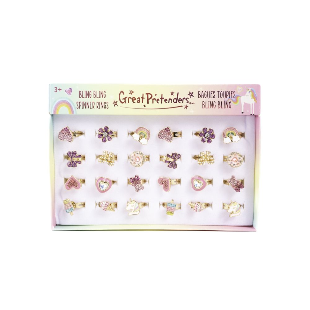 Bling Bling Spinner Rings, 24pcs, Assorted