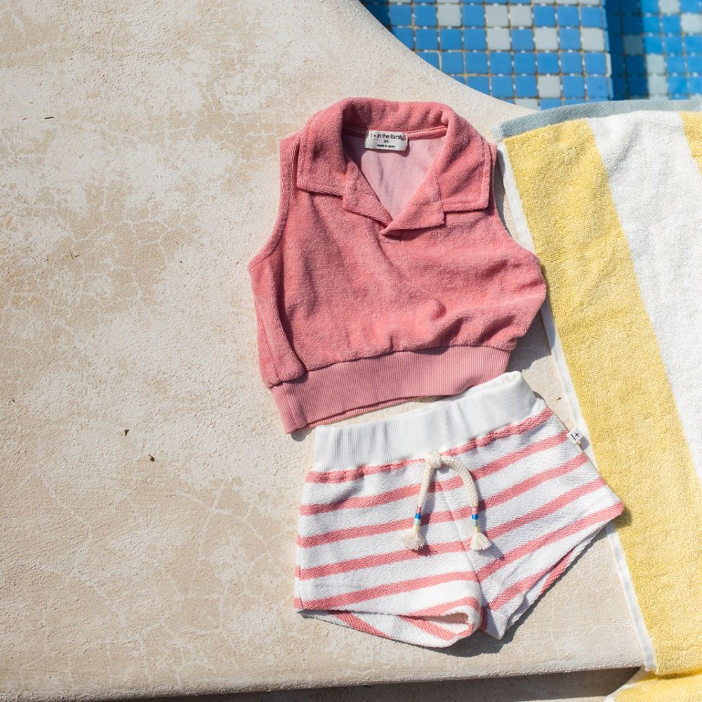 1 + in the Family PORTINATX Striped French Fleece Short