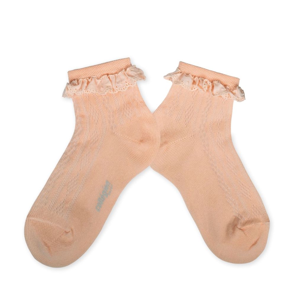 Collegien Marie-Antoinette Lightweight Socks with Ruffle Sorbet