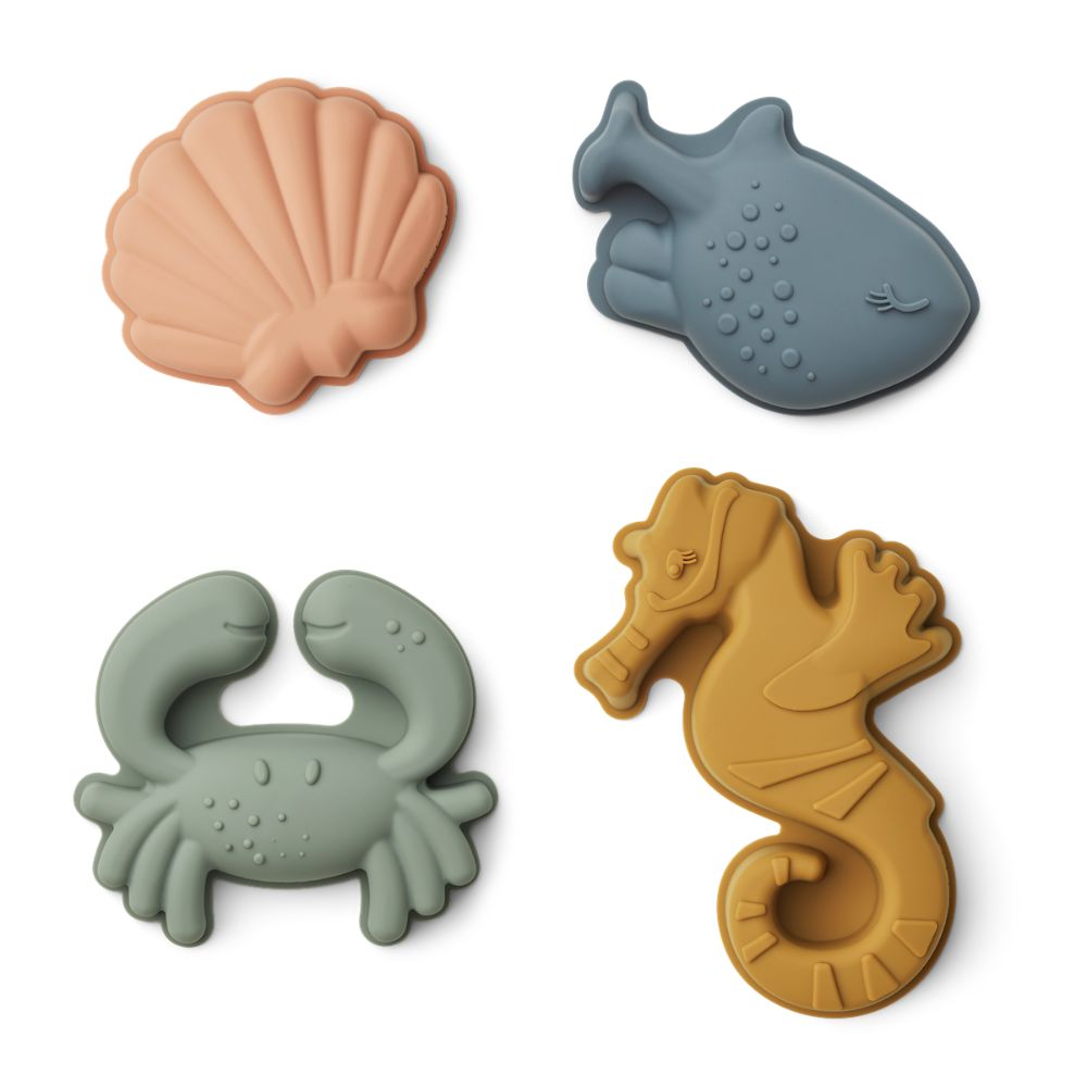 Liewood Gill Sea Creature Sand Moulds 4-pack - Sea Creature