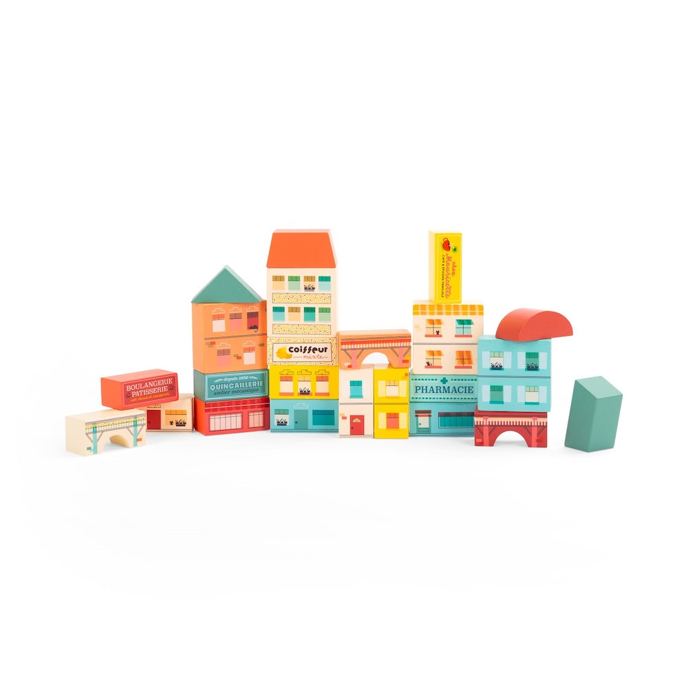 Moulin Roty Avenue du Moulin Village Building Blocks, 34 pcs