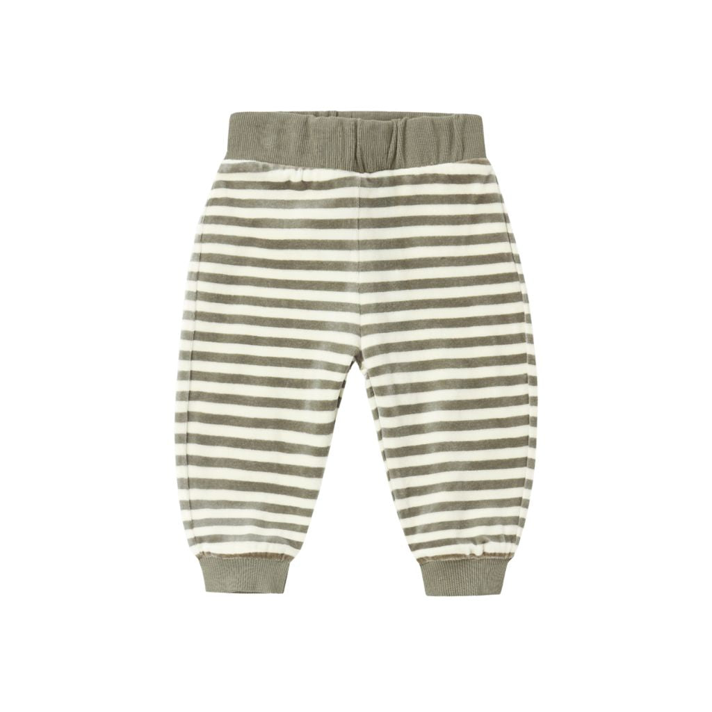 Quincy Mae Velour Relaxed Sweatpant Spruce Stripe