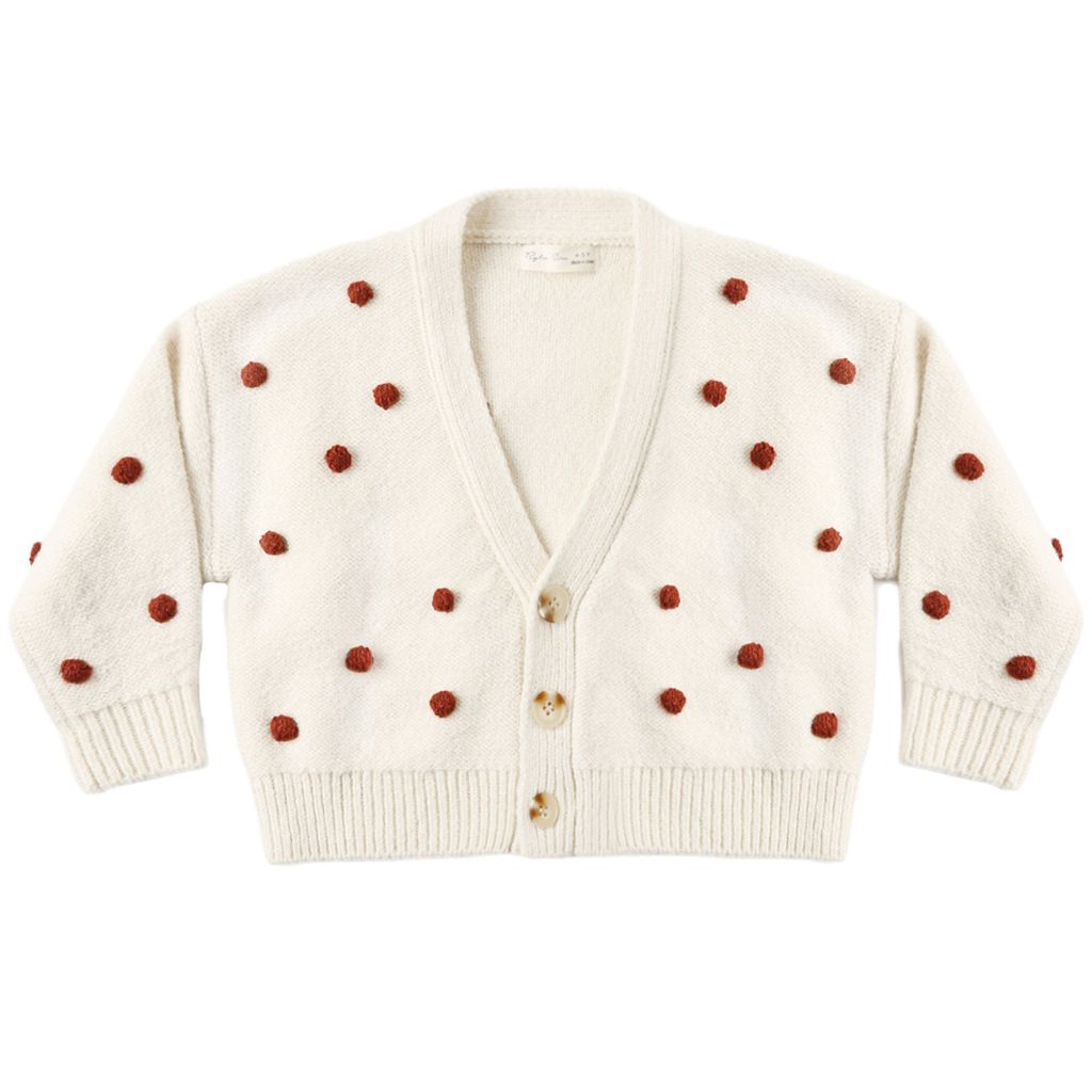 Rylee + Cru Boxy Crop Cardigan Ruby Bobble