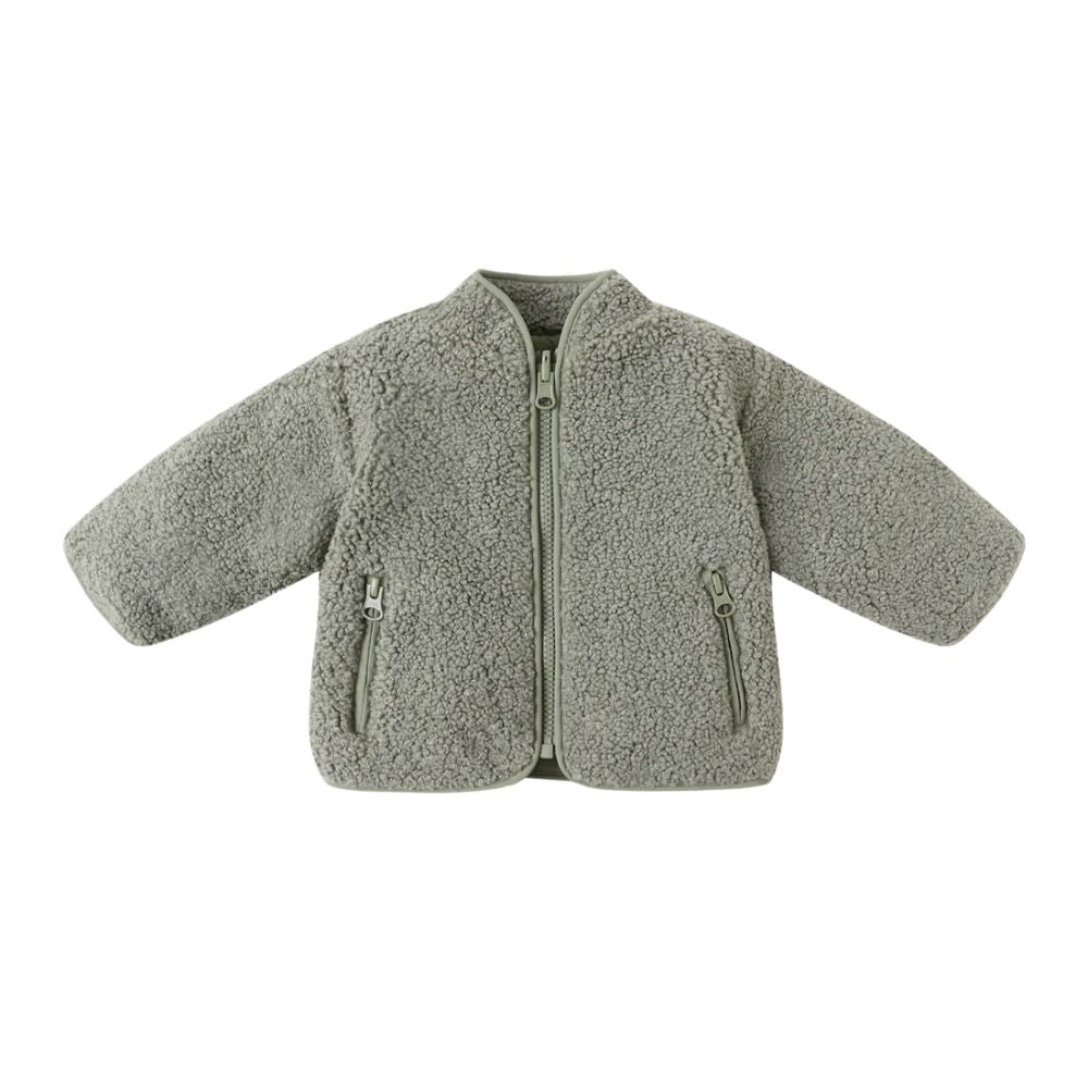 Quincy Mae Shearling Zip Jacket F