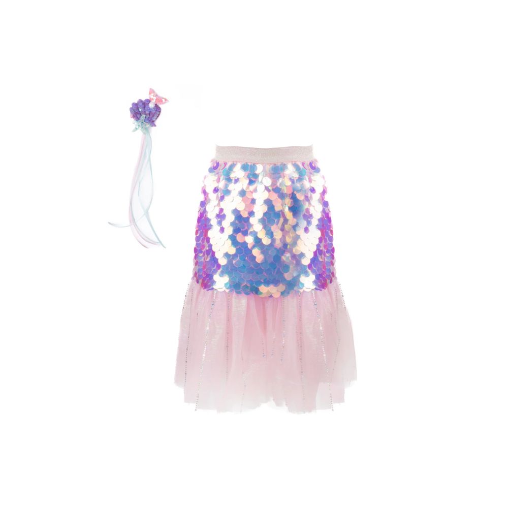 Bling Bling Mermaid Skirt & Hairclip Set Pink, 4-6