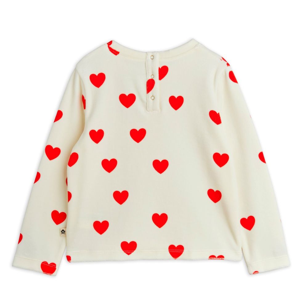 Mini Rodini Hearts aop Velour Top