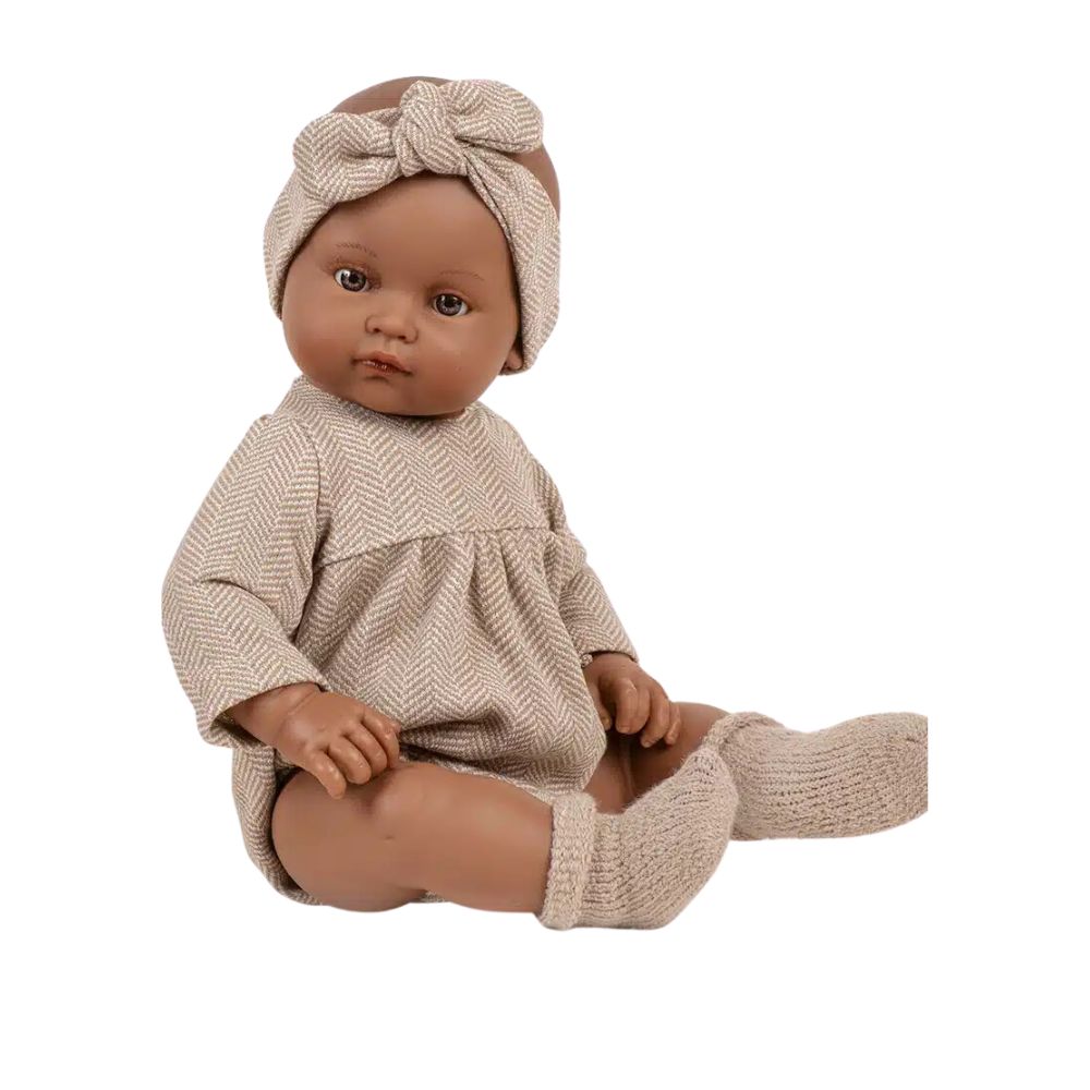 Minikane Bambinis Doll 47cm - Augustine in Beige Chevron Romper
