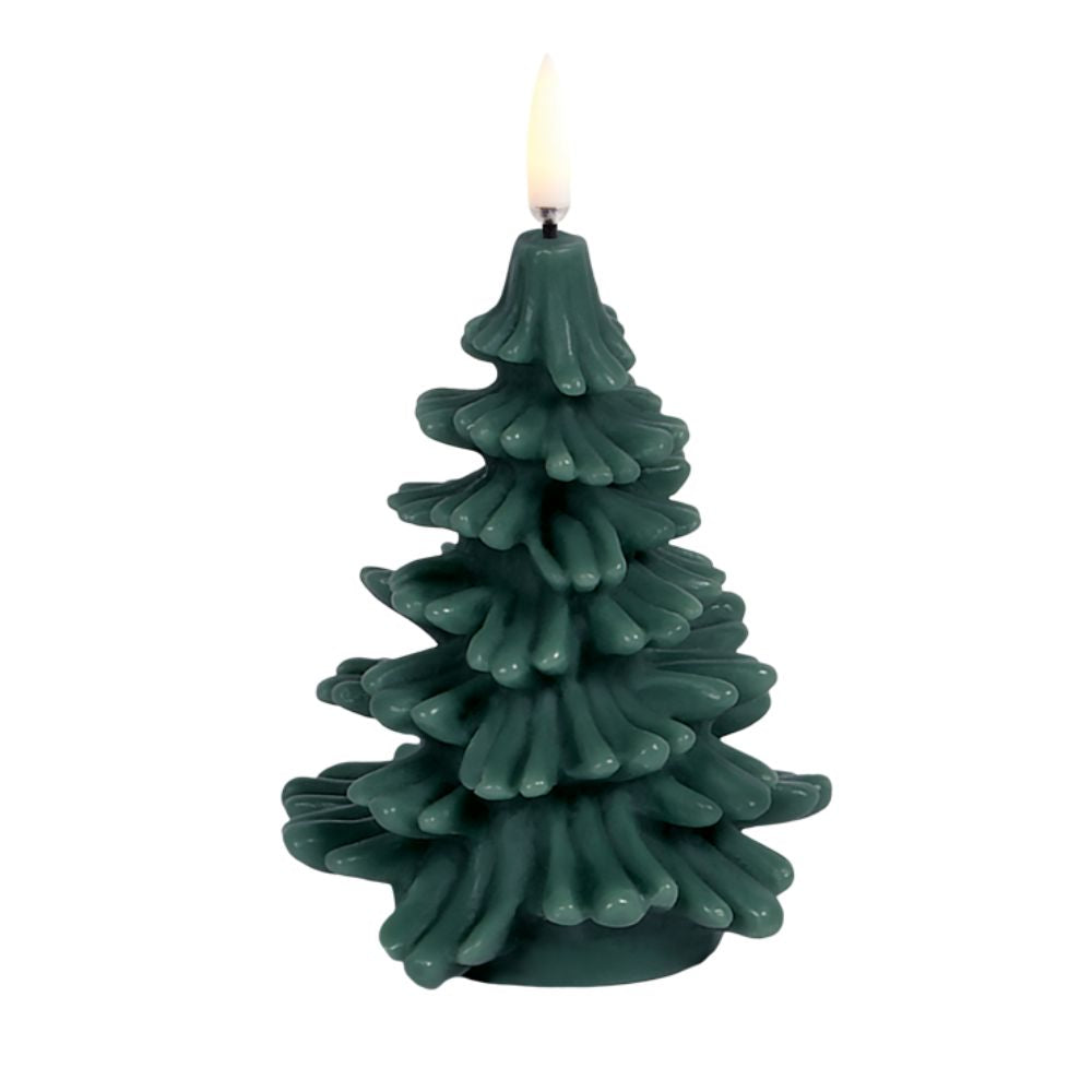 Uyuni LED Christmas Tree Candle - Pine Green 9x12cm