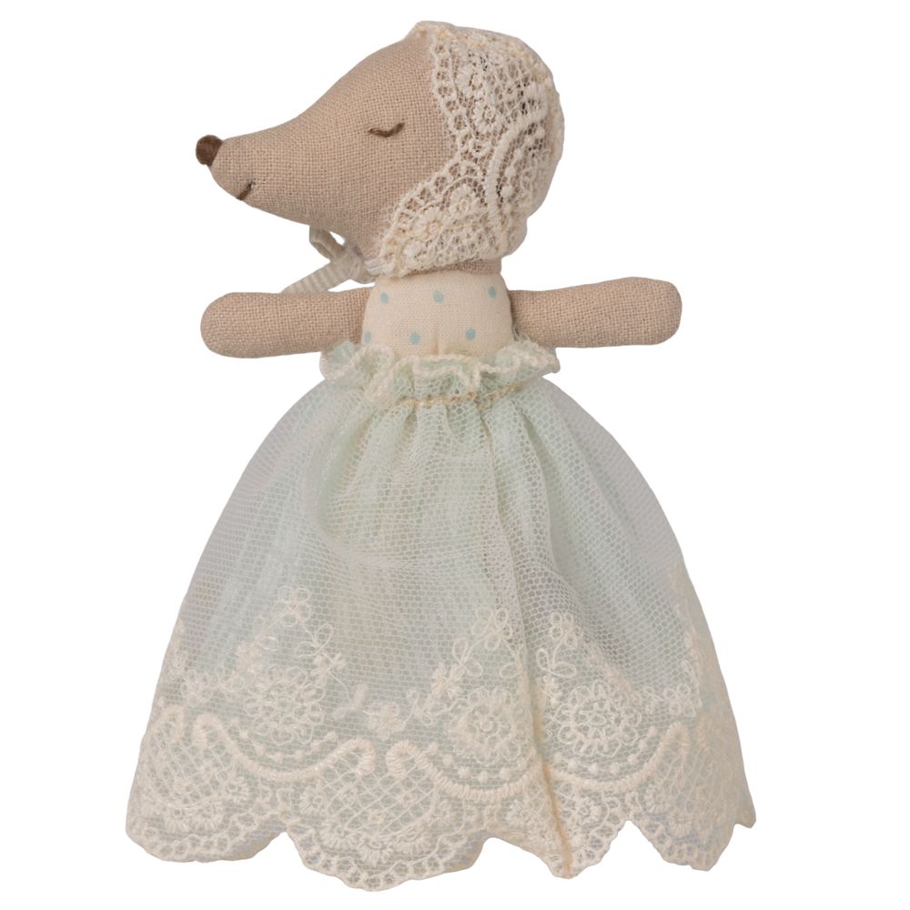 Maileg Baby mouse in gown - Mint