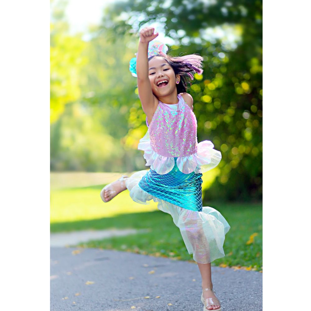 Misty Mermaid Dress, Pink/Blue, Size 3-4