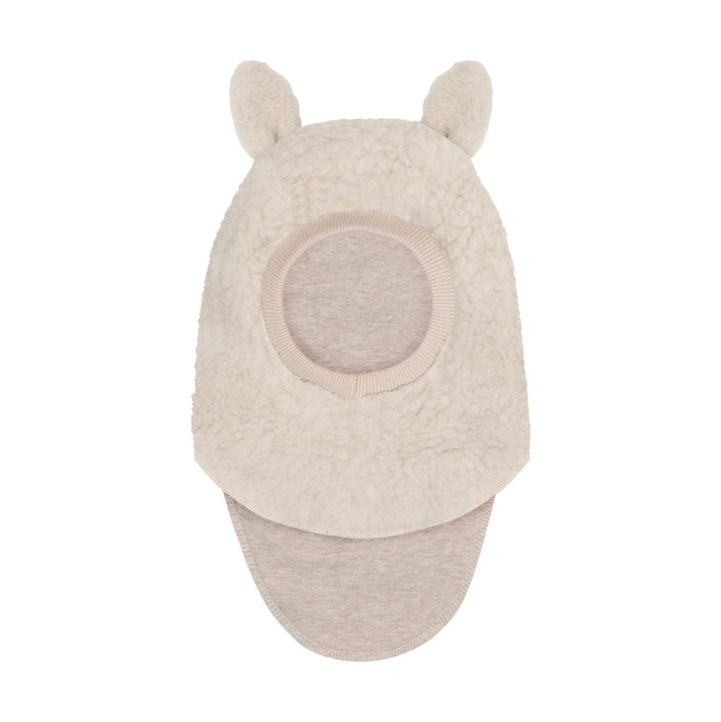 Huttelihut Balaclava Ears Wool Teddy Cement