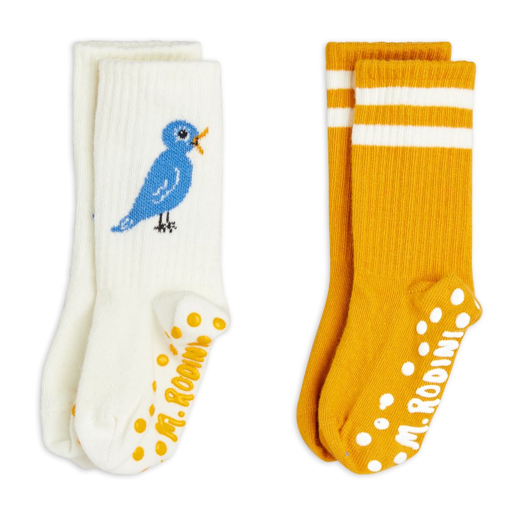 Mini Rodini Bird 2PK anti-slip Socks