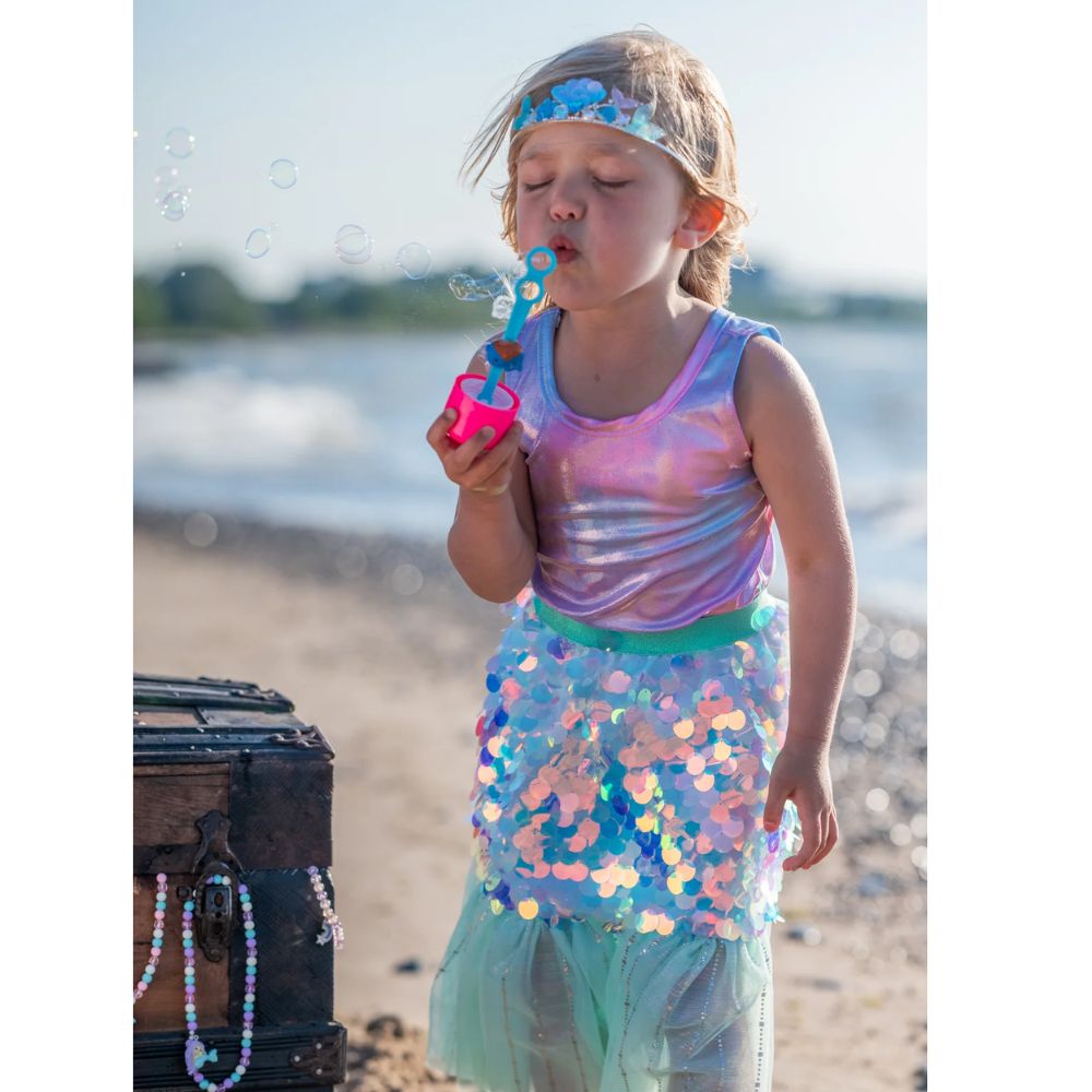 Bling Bling Mermaid Skirt & Hairclip Set Mint, 4-6