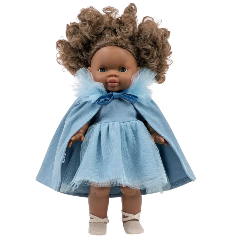 Minikane Clothing for Gordis Dolls 34cm- Oxana Dancer's Cape in cobalt blue jersey and sky tulle