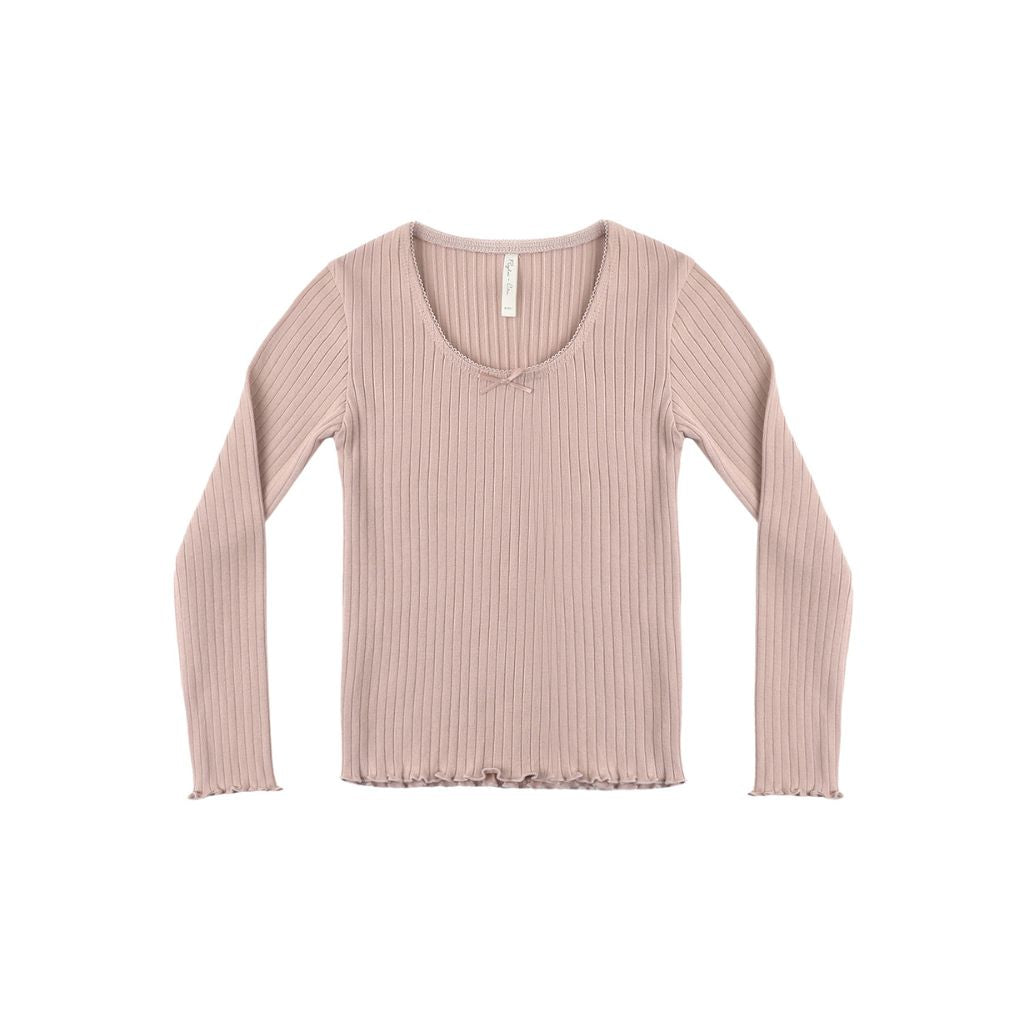 Rylee + Cru Ribbed Long Sleeve Rosewood R