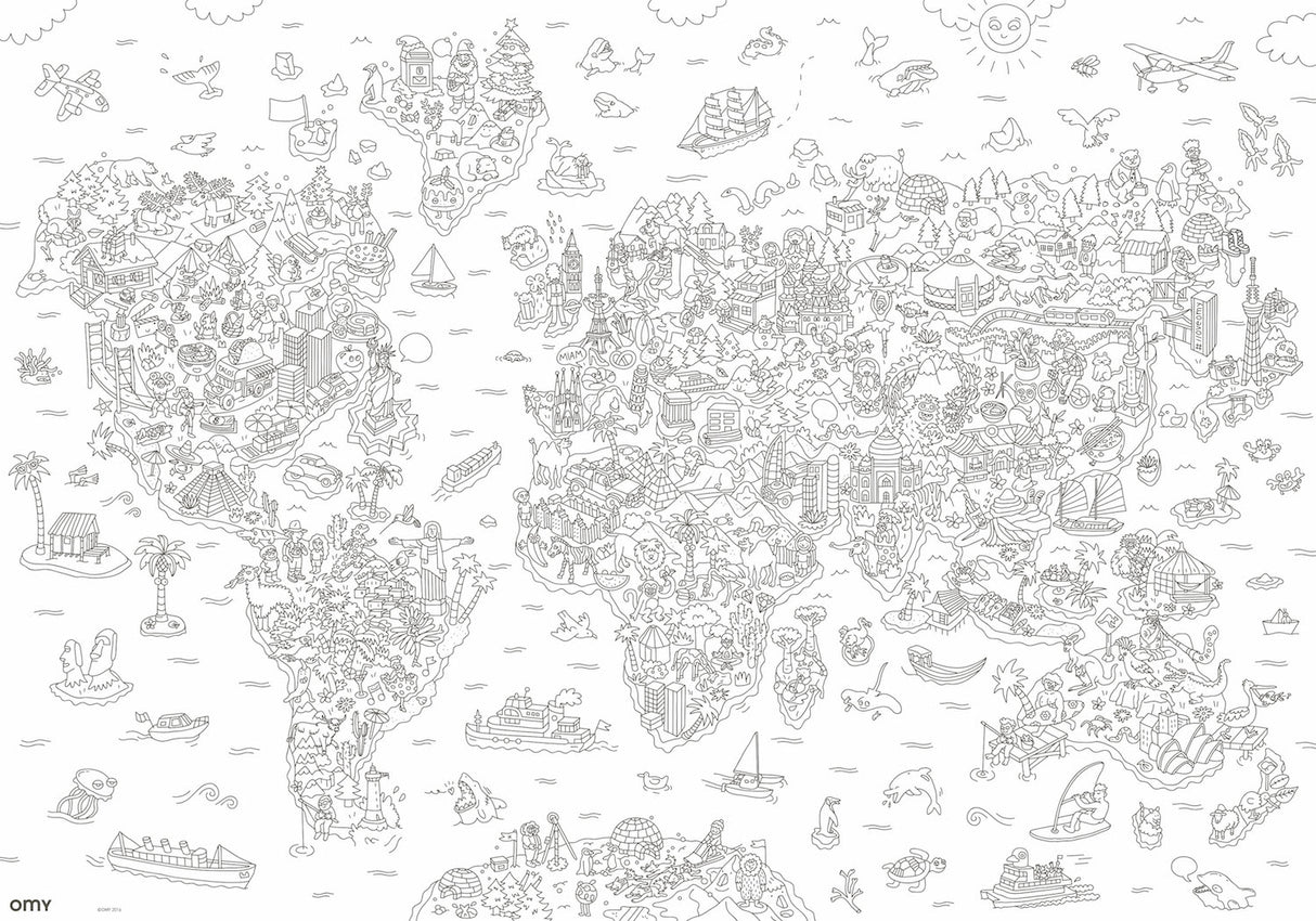 Omy Giant Colouring Poster - Atlas