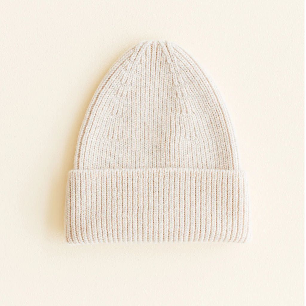 Hvid Fonzie Beanie Kids Cream