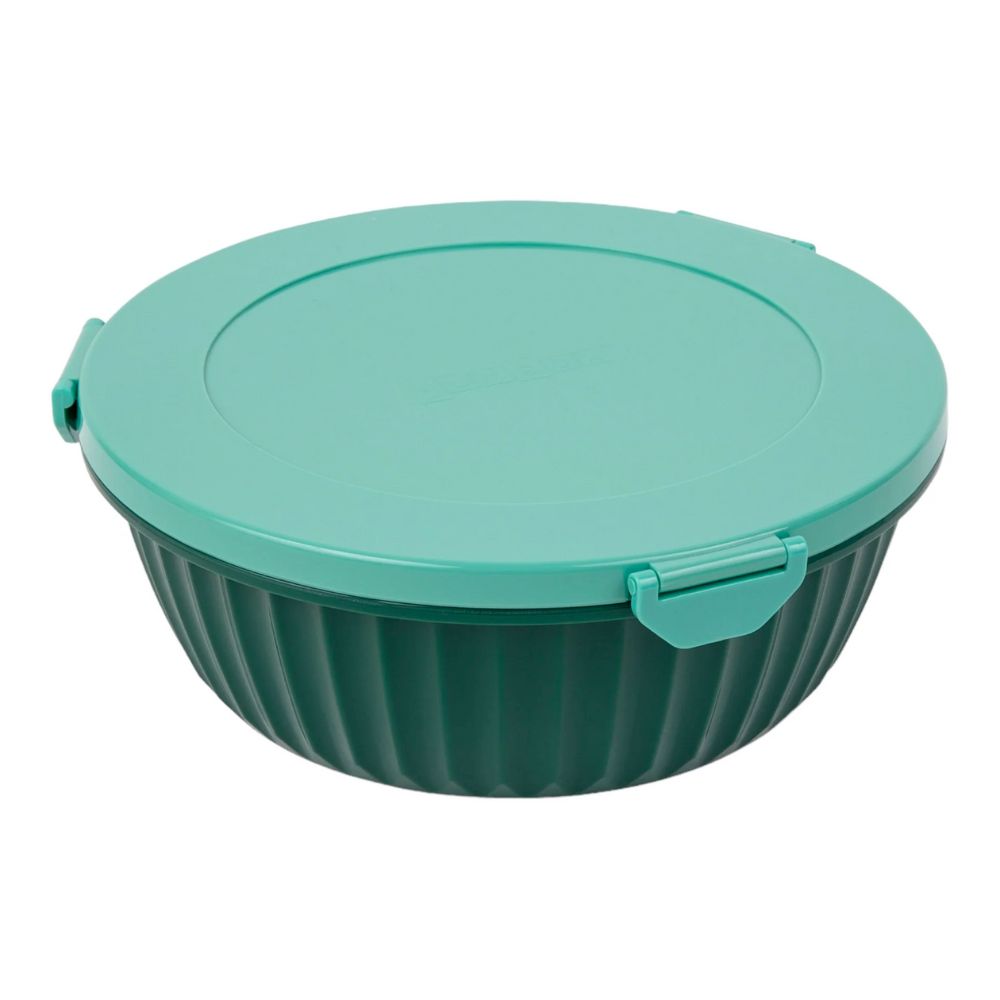 Yumbox Poke Salad Bowl with Lid and 3 Part Divider - Kale Green
