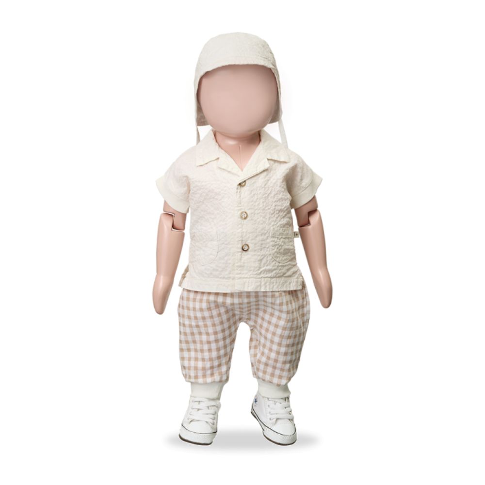 1 + in the Family Newborn CORINTO Seersucker Button Top
