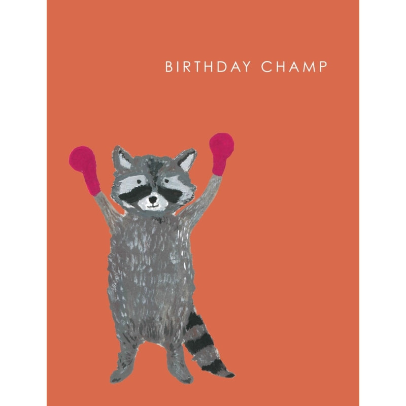 Birthday Boxing Raccoon Card
