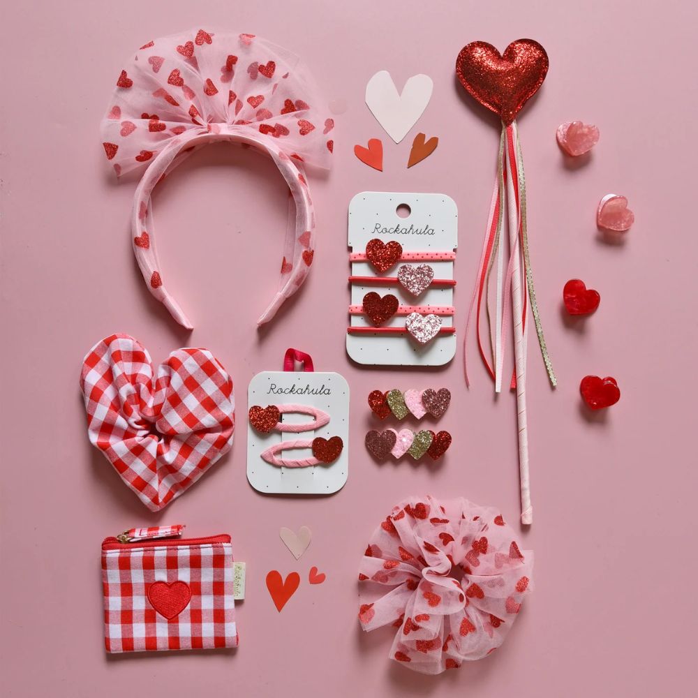 Rockahula Gingham Love Heart Claw Clip 4 Pack