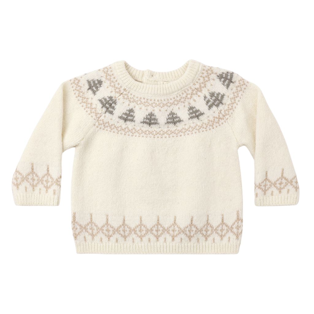 Quincy Mae Rex Sweater Tree Fair Isle