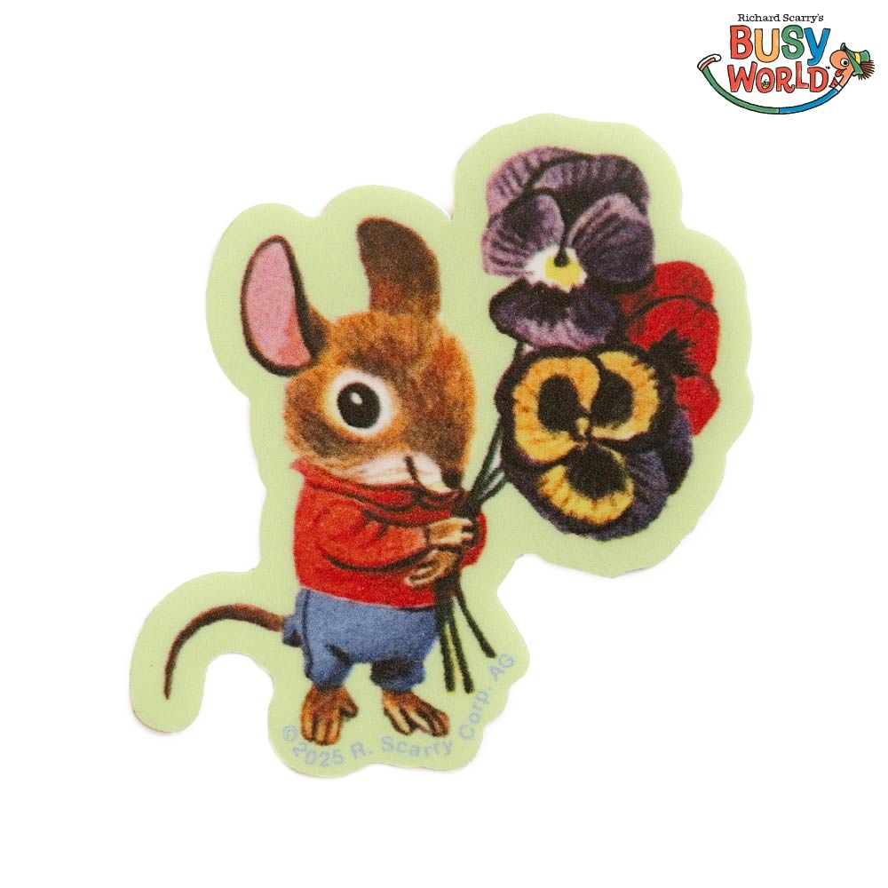 3P4 X Richard Scarry - Mouse Bouquet Sticker