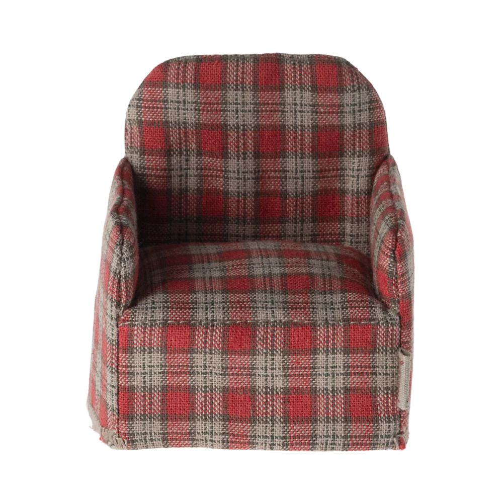Maileg Chair, Mouse - Red checker