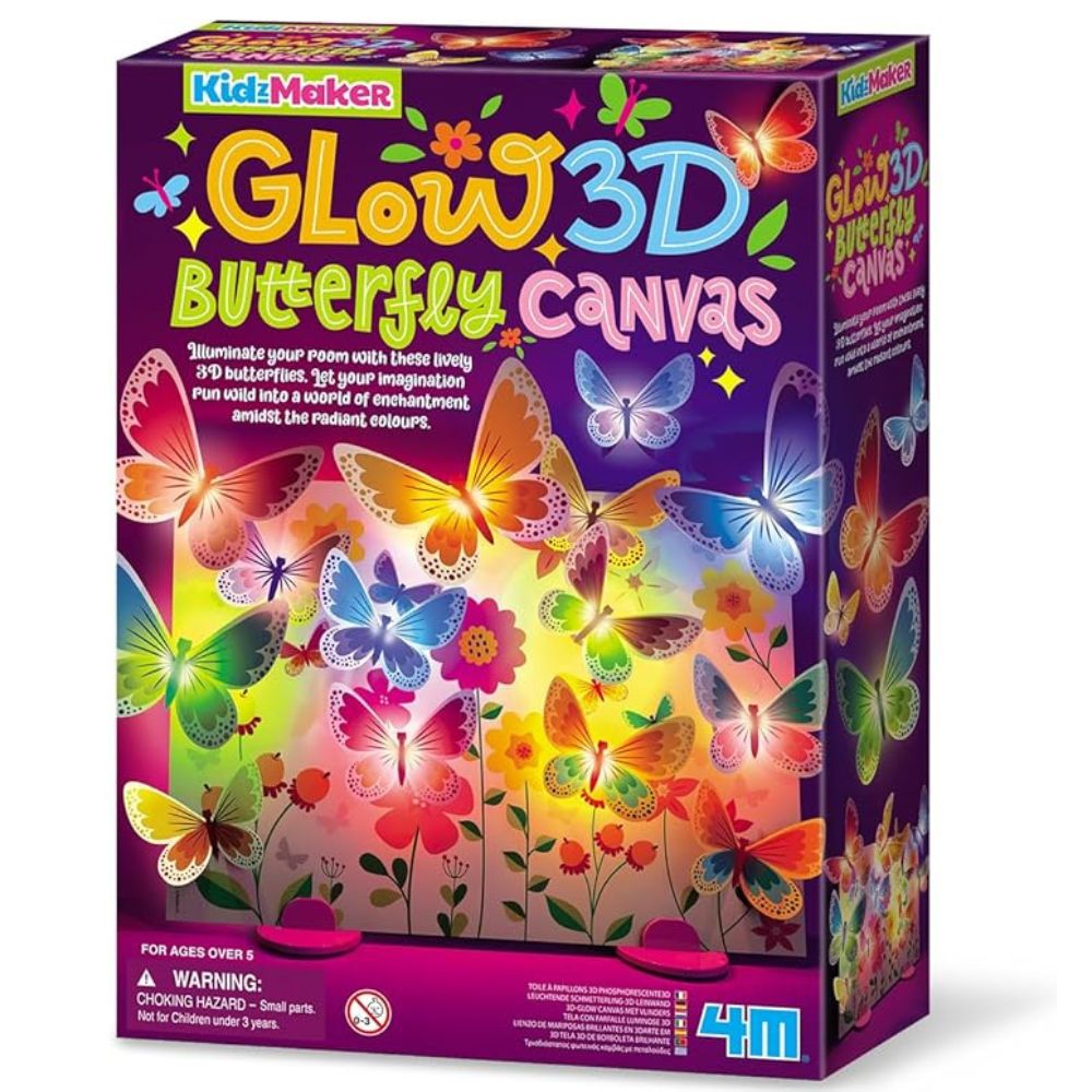 Glow 3D Butterfly Canvas