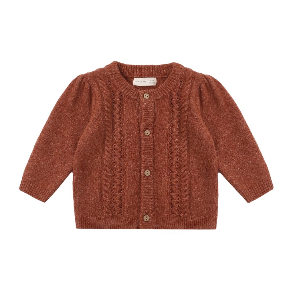 Quincy Mae Holly Cardigan Redwood