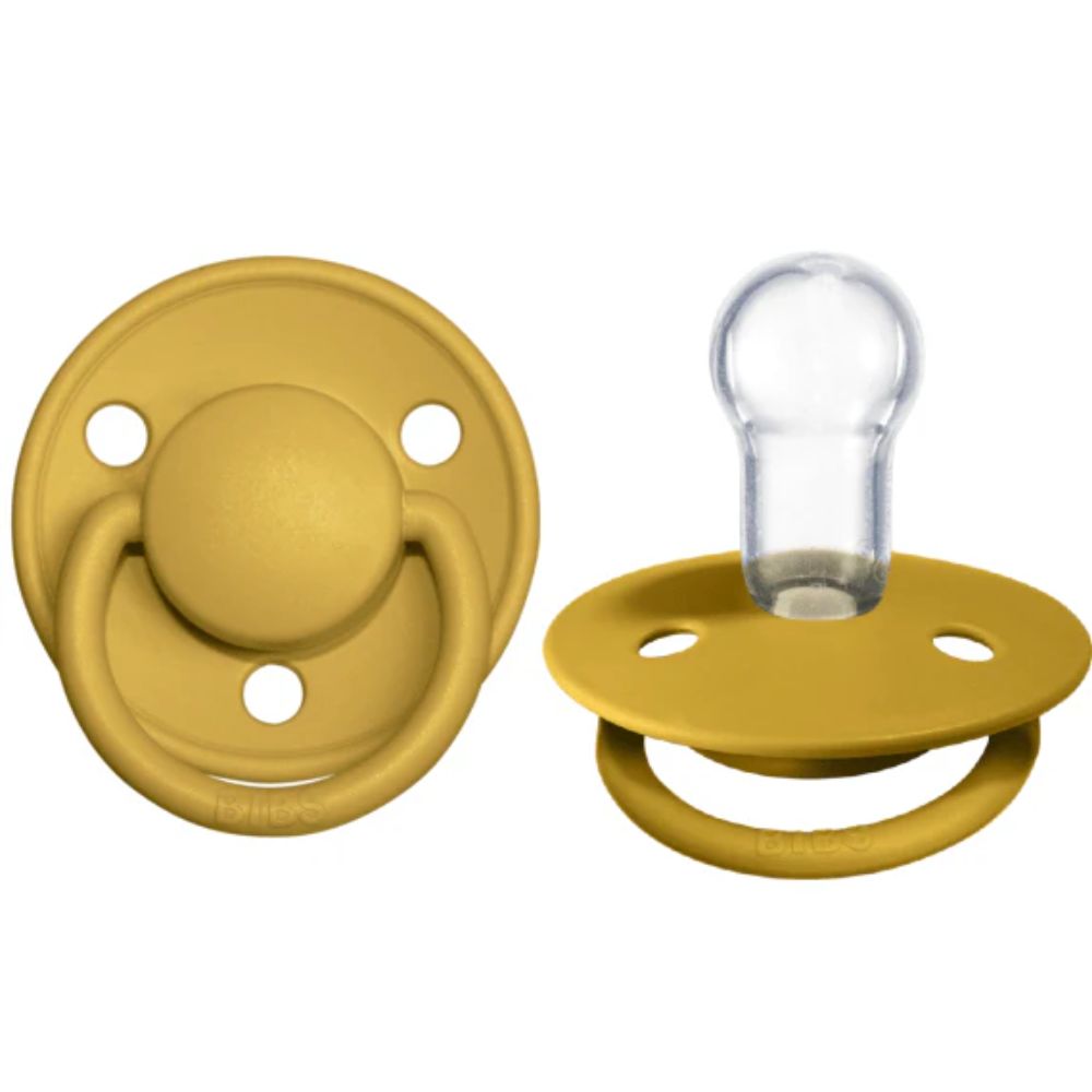BIBS Pacifier De Lux Silicone 2 PK Mustard ONE SIZE