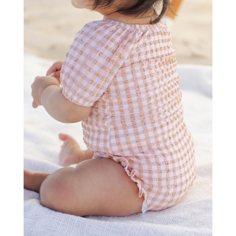 Quincy Mae Catalina One-Piece Melon Check