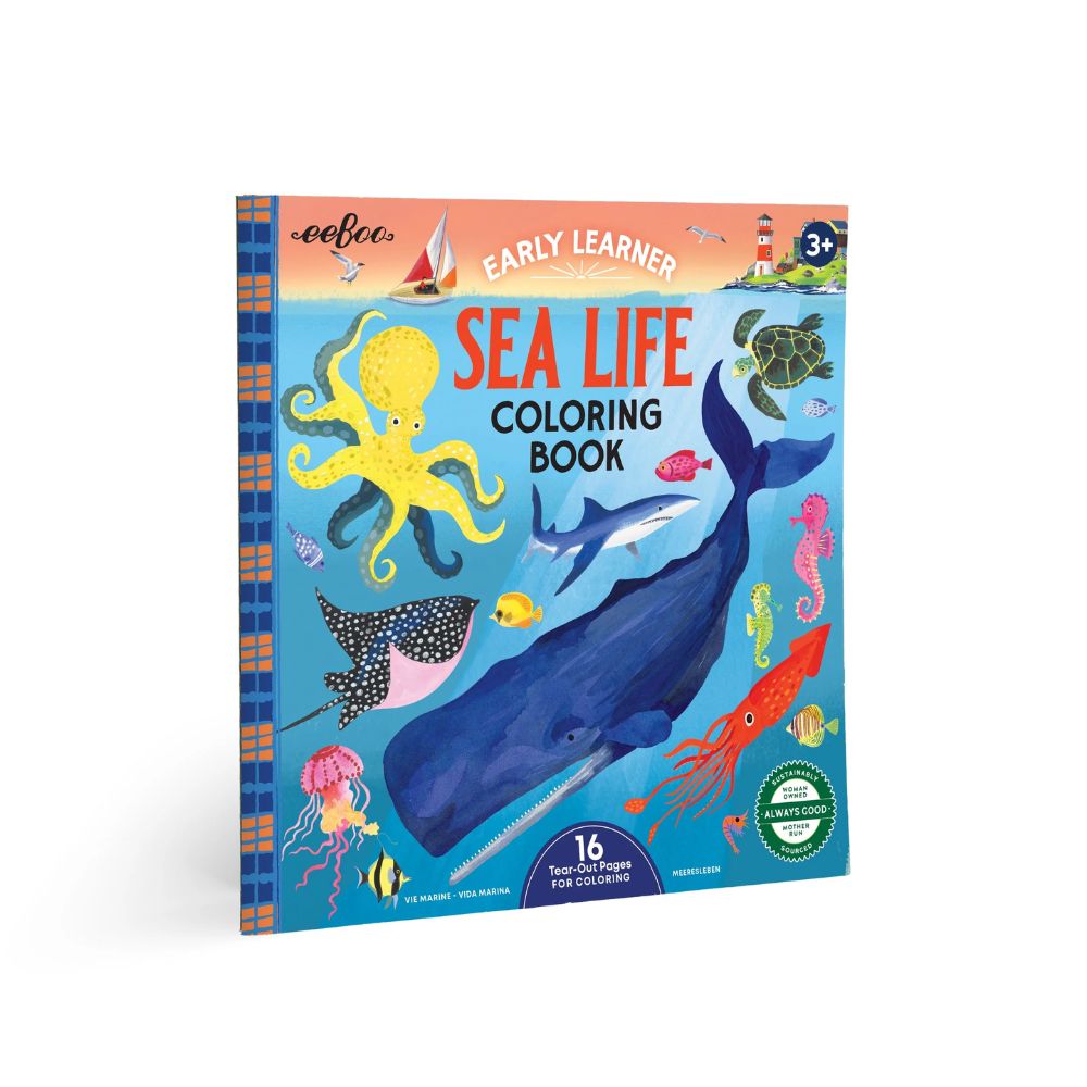 Eeboo Sea Life Square Coloring Book