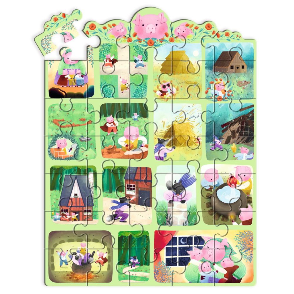 Djeco Story Puzzle- The Three Little Pigs, 35pcs