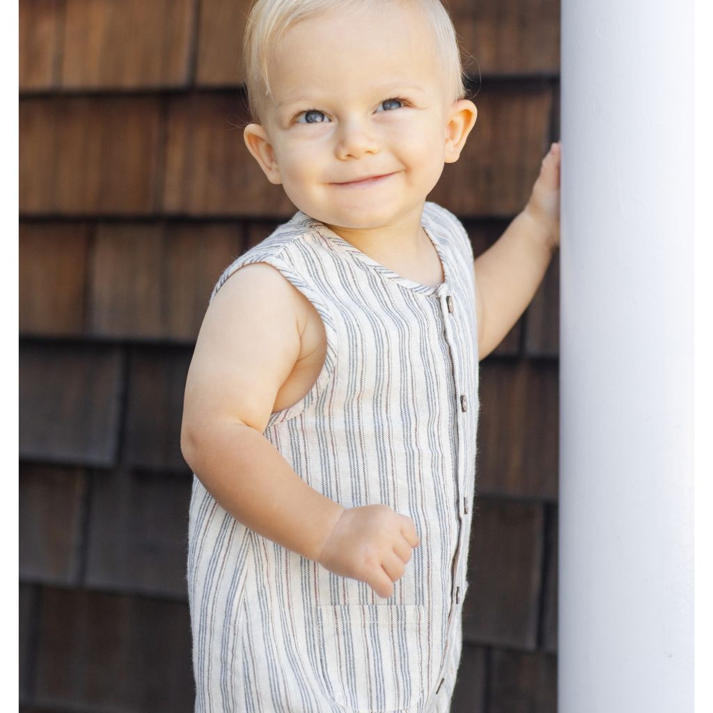 Rylee + Cru Woven Jumpsuit Nautical Stripe