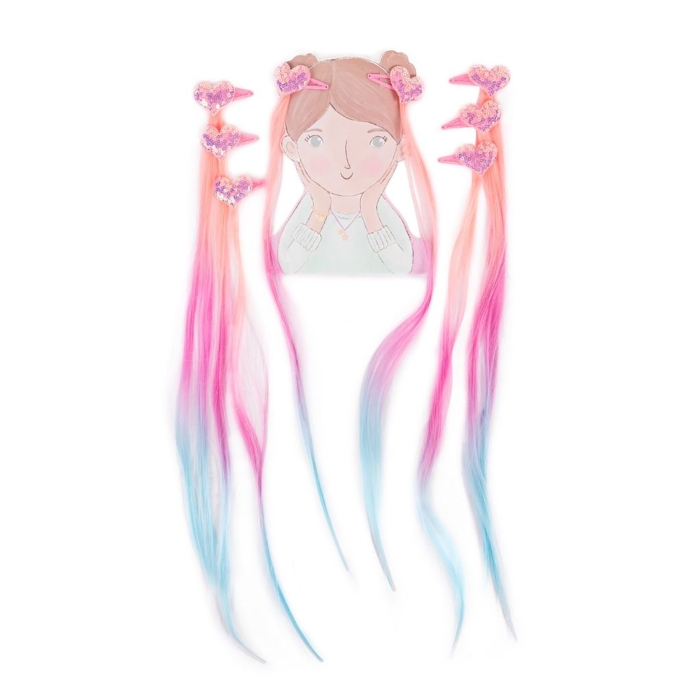 Hollywood Hearts Hair Extensions, Pastel