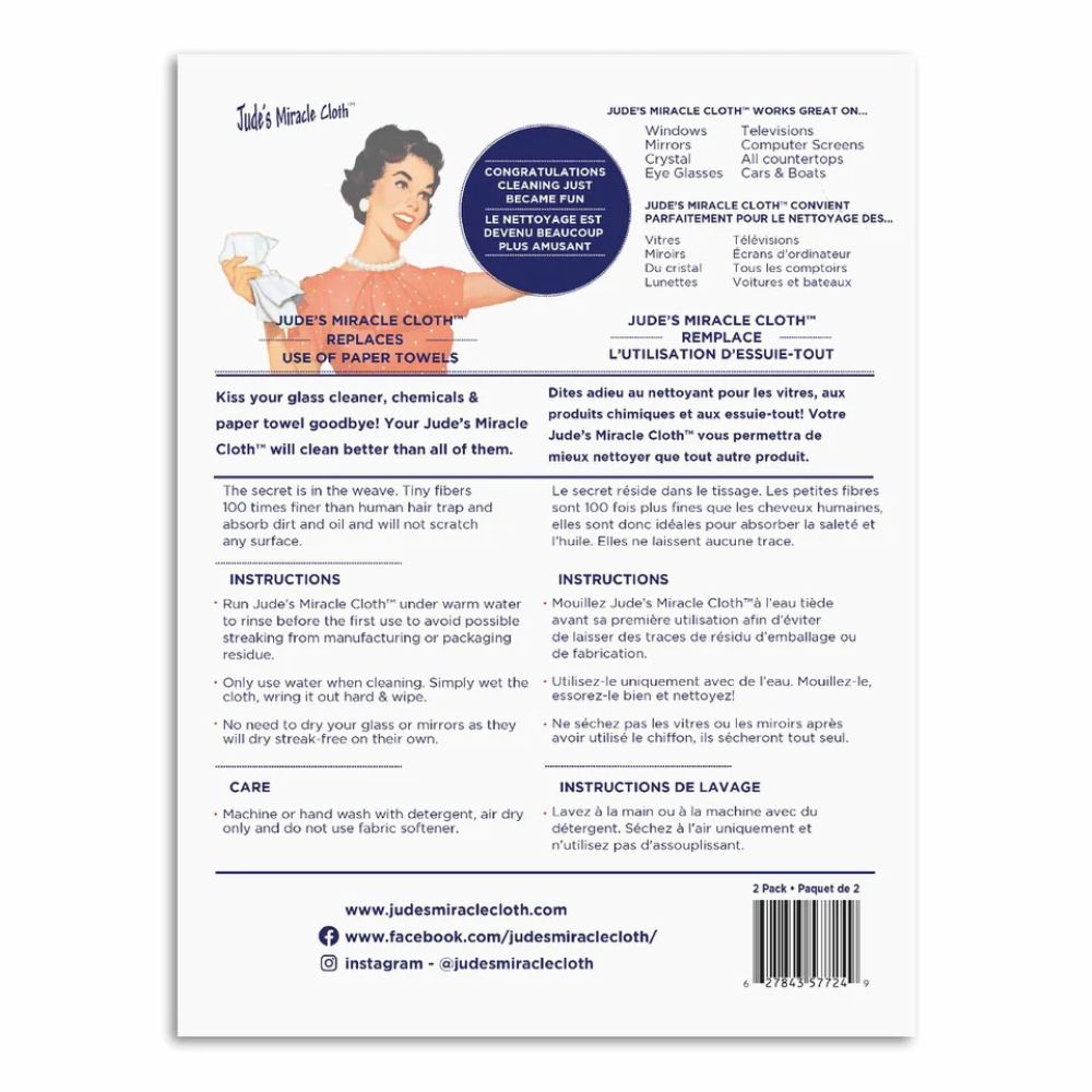 Judes Miracle Cloth Original 2 Pack White / Blue