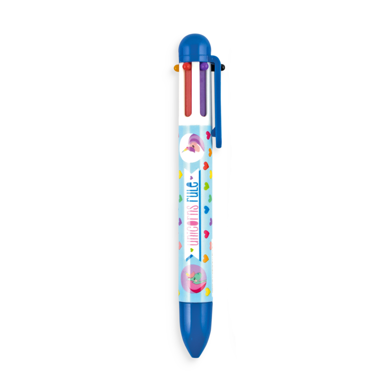 6 Click Multicolour Pens - Unique Unicorns