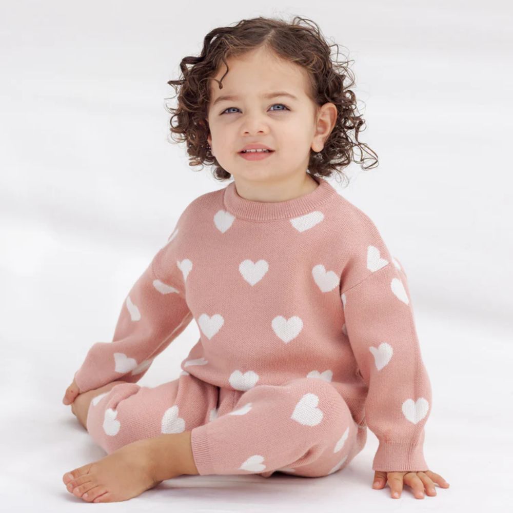 Quincy Mae Heart Knit Pants