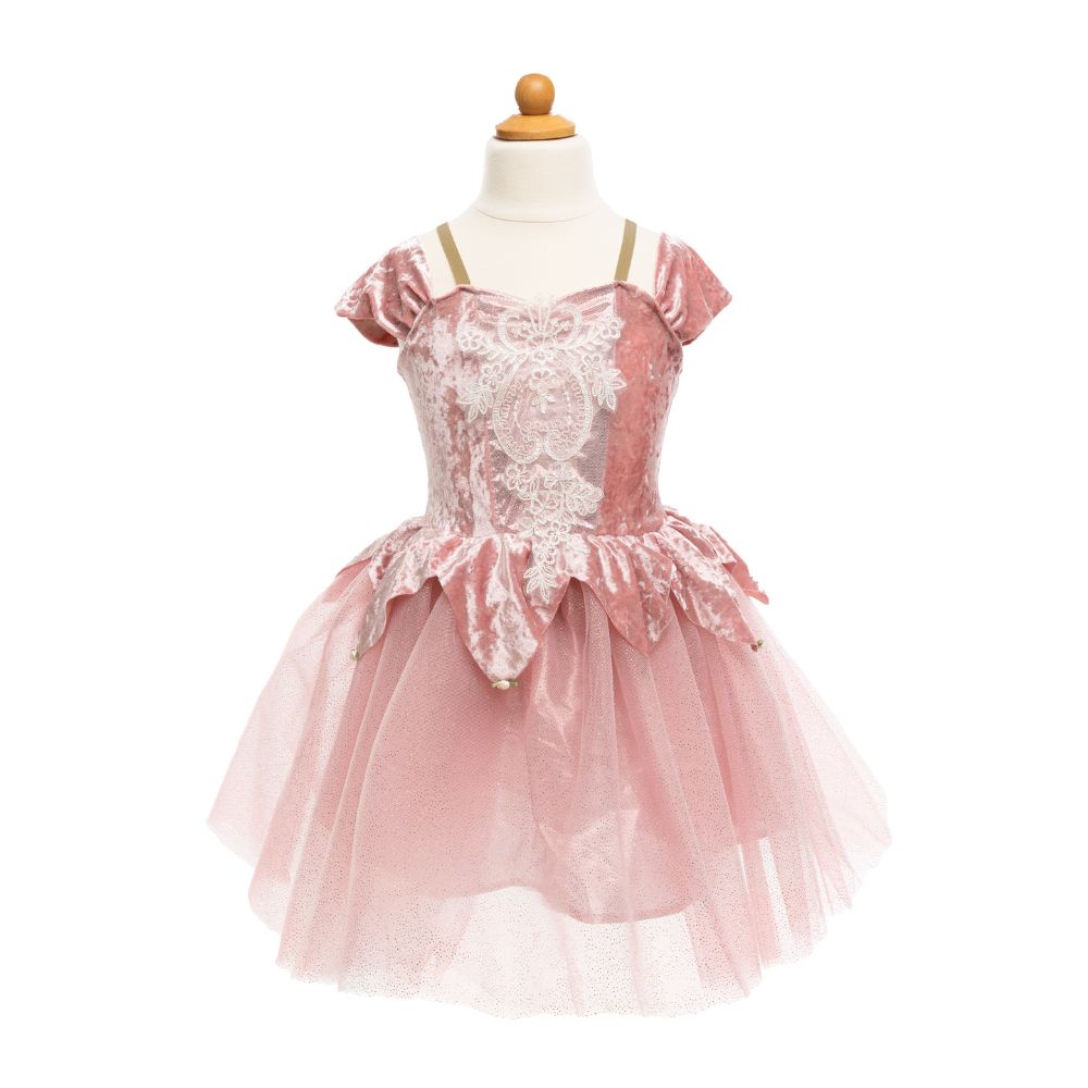 Holiday Ballerina Dress, Dusty Rose, Size 3-4
