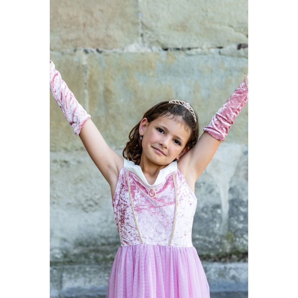 Velvety Soft Sleeping Sweetheart Princess Gown with Arm Warmers, Size 7-8