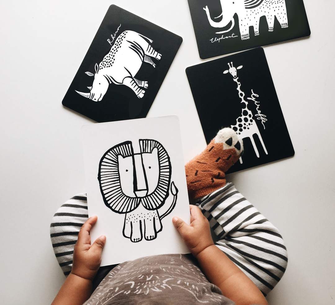Wee Gallery Art Cards For Baby - Safari Collection