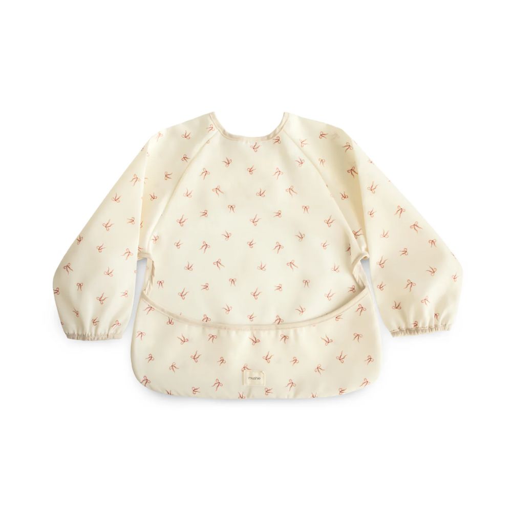 Mushie Long Sleeve Bib - Bows
