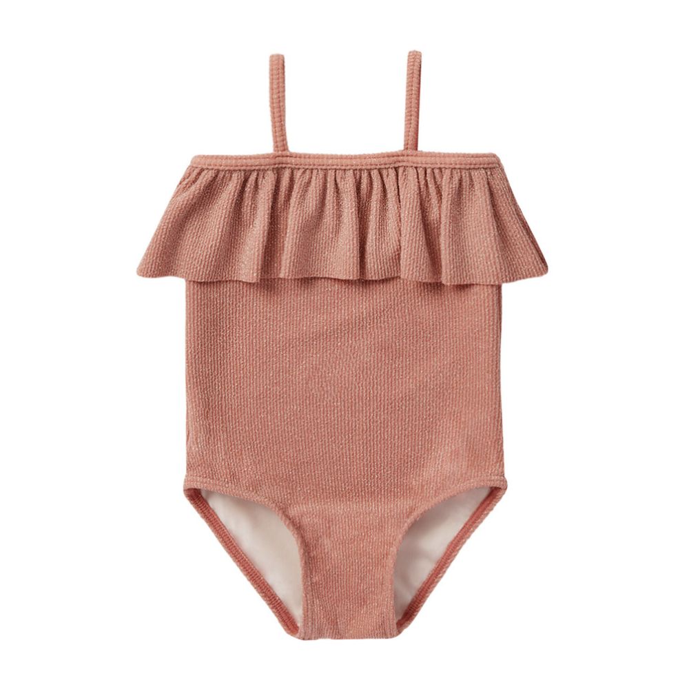 Rylee + Cru Ruffle One-Piece Swimsuit L