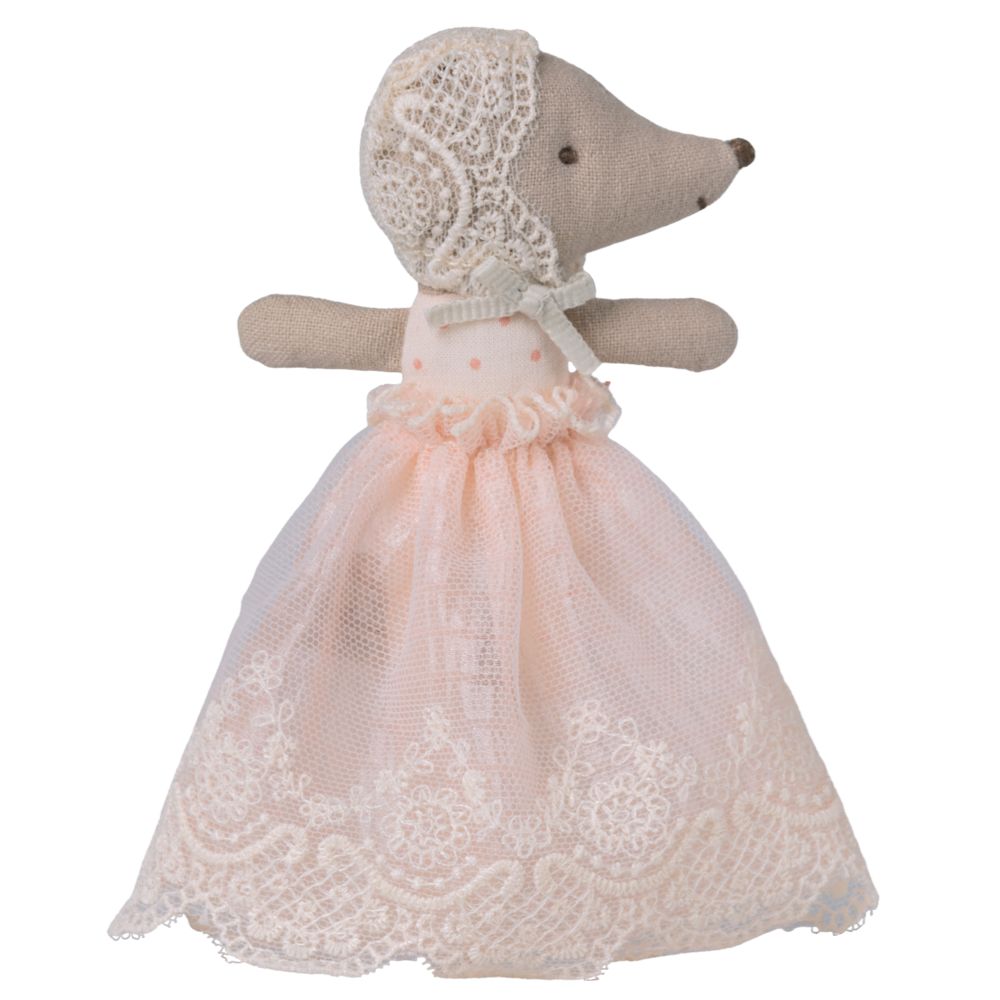 Maileg Baby Mouse in Gown- Powder