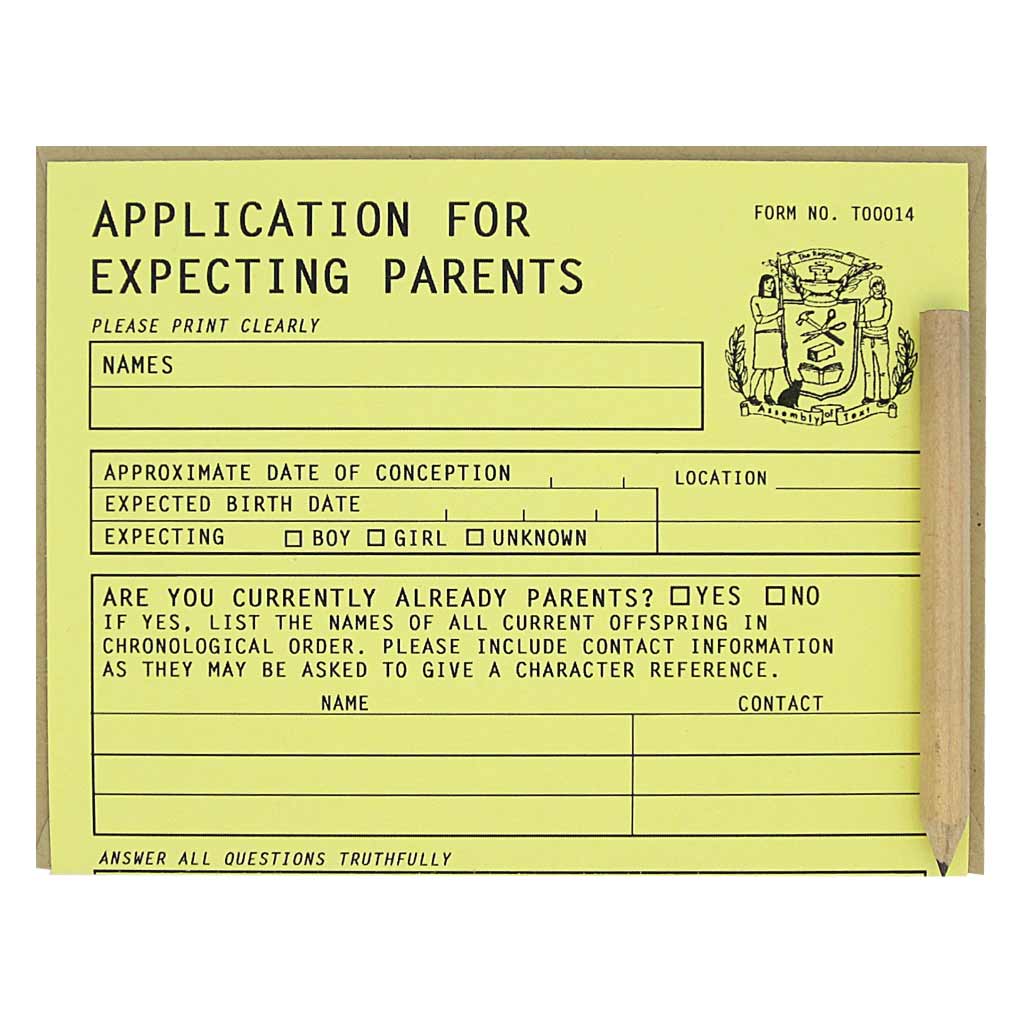 New Parents Application Card