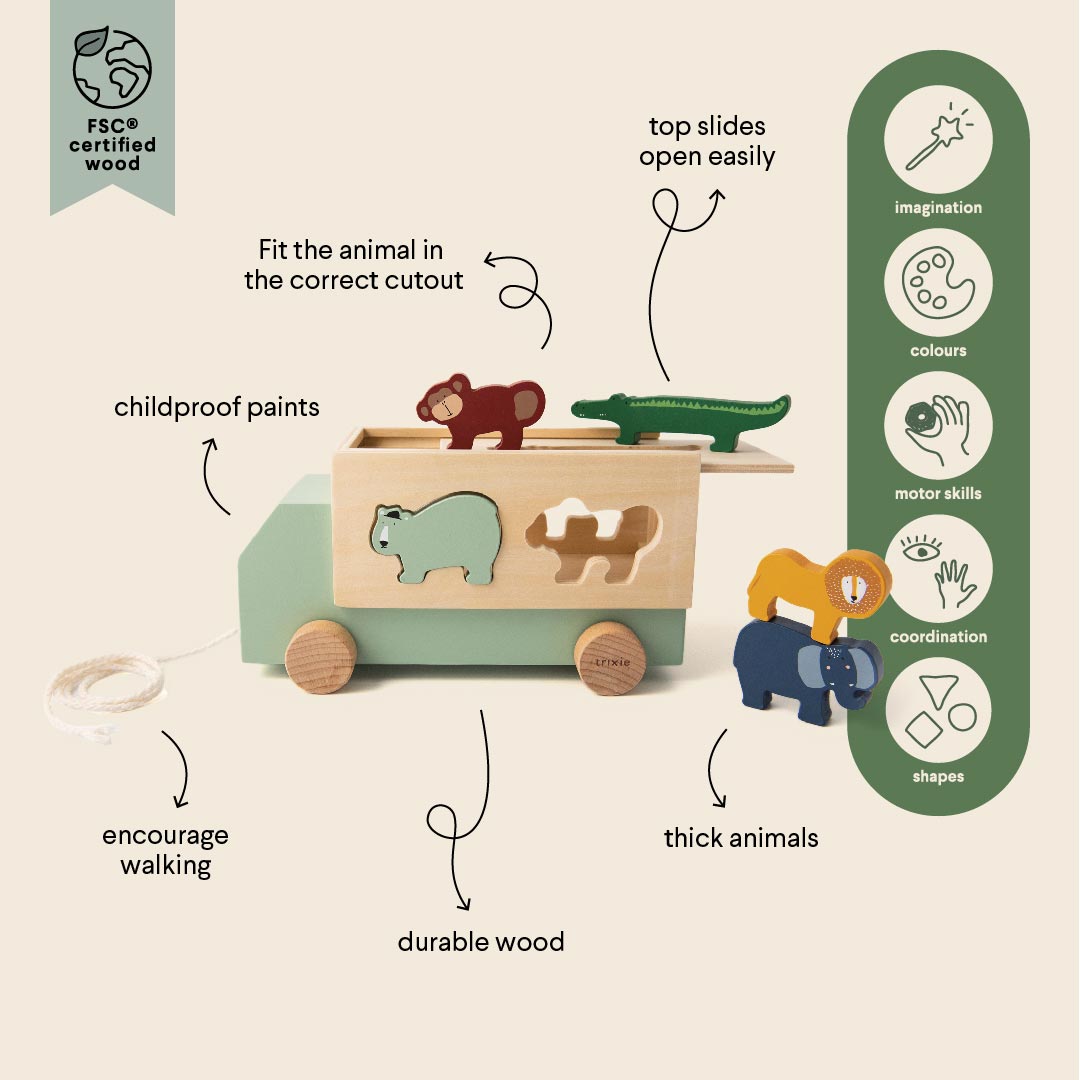 Wooden Animal Truck