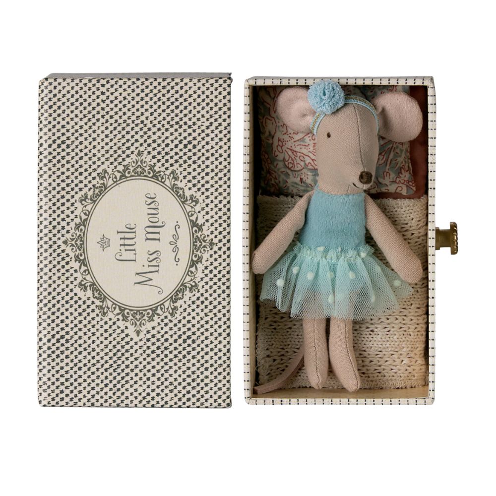 Maileg Dance Mouse in Daybed, Little Sister - Blue